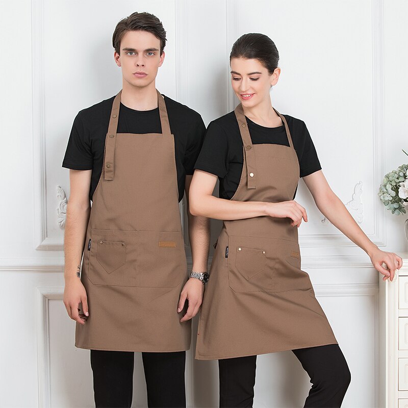 Delantal ajustable con cuello colgante para Chef de restaurante, bata para hombre y mujer, uniforme de cocina para el hogar, delantal de trabajo para camarero