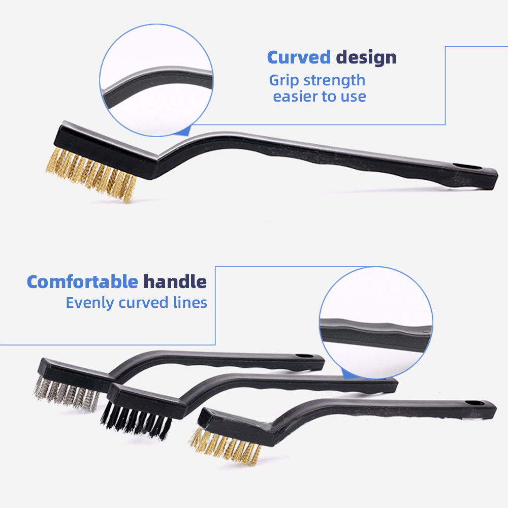 Cleaning Brush Set Stainless Steel Brass Wire Brushes for Houseold Car Metal Rust Remover Cleaning Tools Nylon Toothbrush Kit