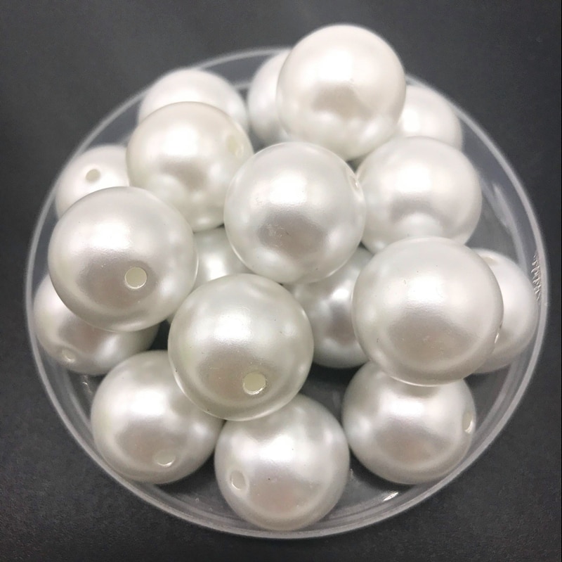 4mm-20mm białe kości słoniowej imitacje pereł okrągłe perły Spacer luźne koraliki DIY tworzenia biżuterii naszyjnik bransoletka kolczyki akcesoria