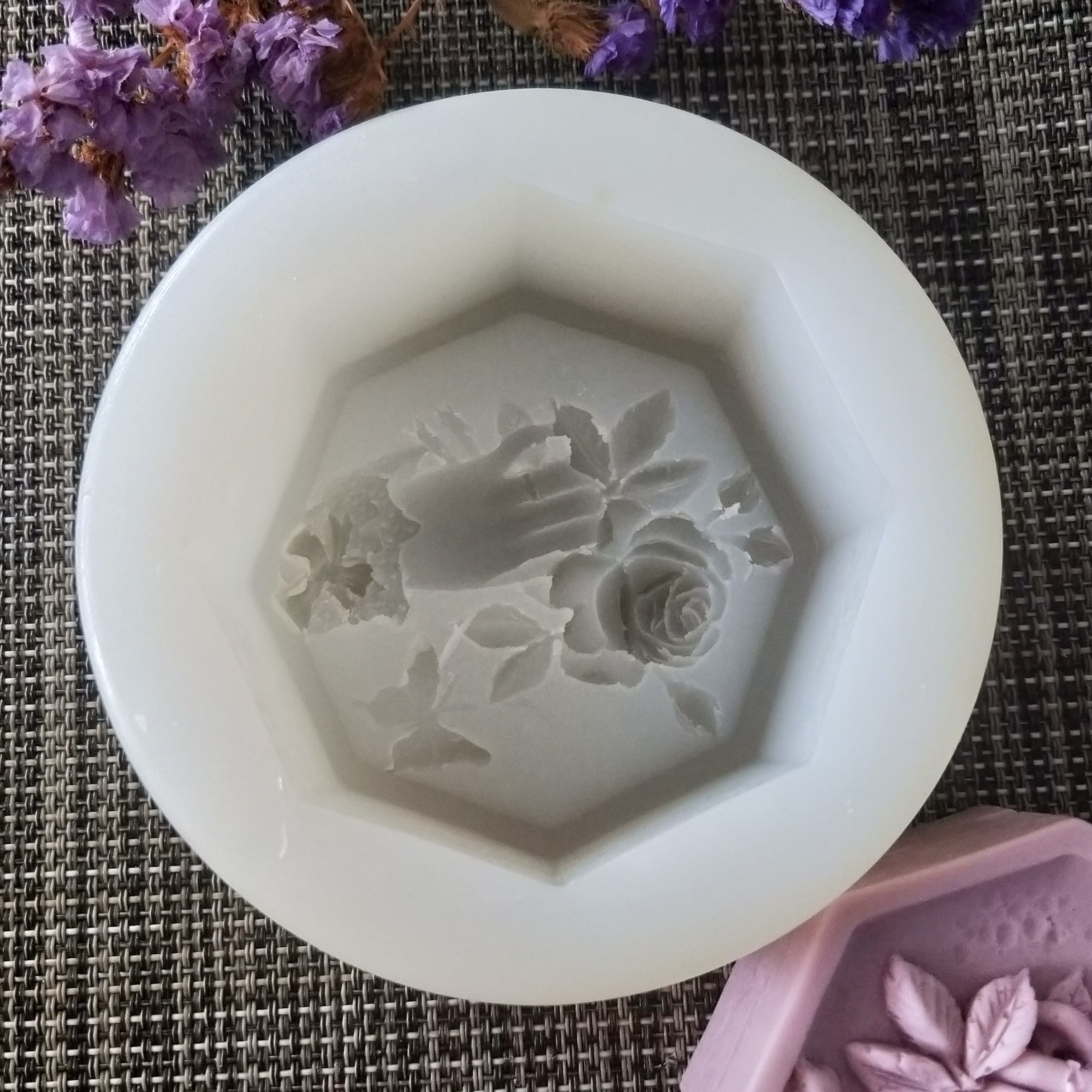 PRZY silicone soap mold 3D hexagon flower shape mold for soap making DIY handmade soap molds cake molds resin clay mold