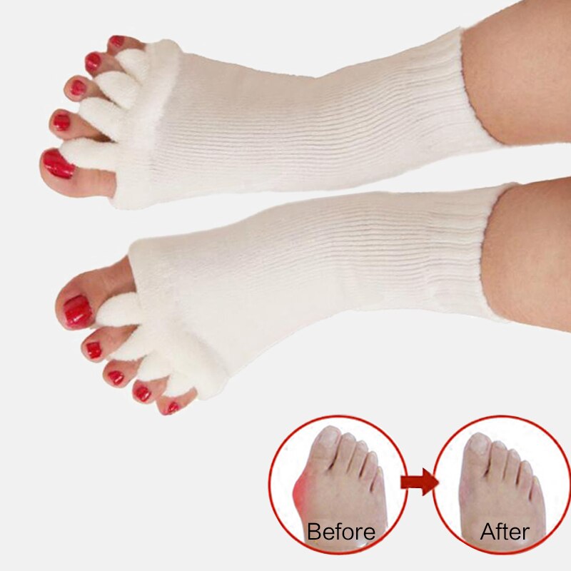 1 par cinco dedos calcetines Ortopédico del Hallux Valgus postura separadores ortopédicos para la corrección de ectropión dedos juanete Corrector