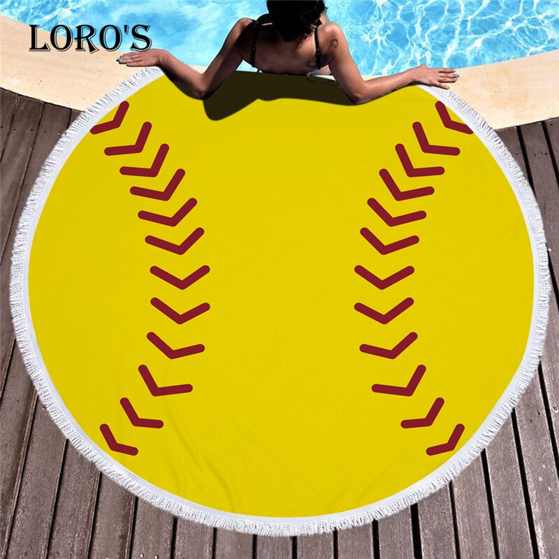 Sport basketball fodbold tryk badehåndklæde runde kvaster mikrofiber yogamåtte badehåndklæde picnic tæppe måtte tapet 150*150