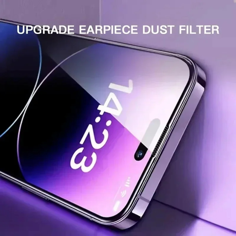 Oleophobe Beschichtung, staubfrei, einfache Installation, Displayschutzfolie für iPhone 15 Profi Max 16 13 11 14 XR XS X 12 6 7 8 Plus Glas