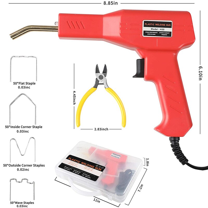 50W Handheld Plastic Welding Machine Cordless Garage Tool Thermal Stapler PVC Portable Car Repair Welding Tool