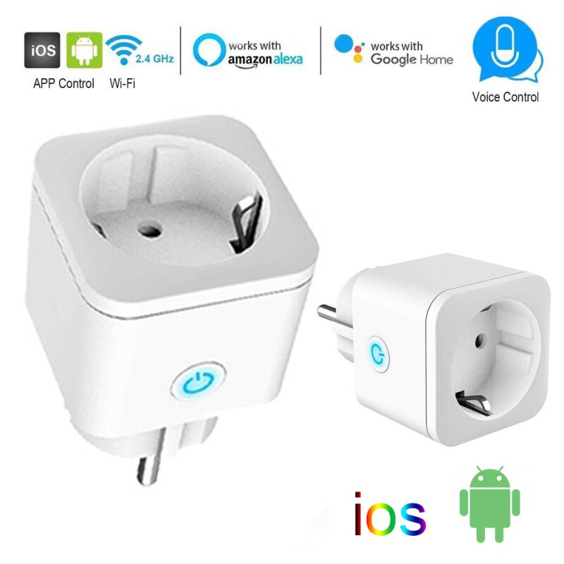 Smart Wifi plug adapter 16A remote voice control power monitor mobile phone voice control WIFI European smart socket
