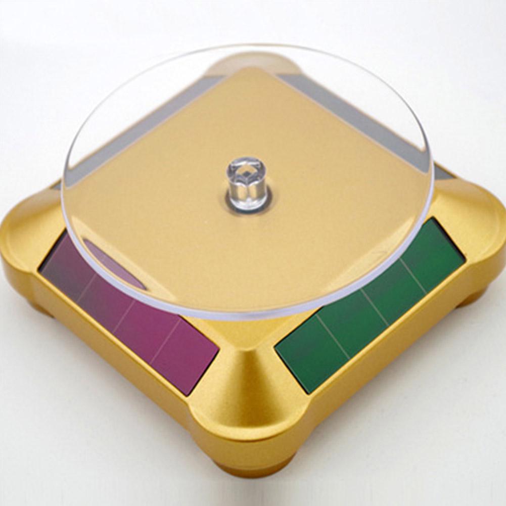 Solcelledrevet roterende displaystativ platespiller klokketelefon smykkeholder