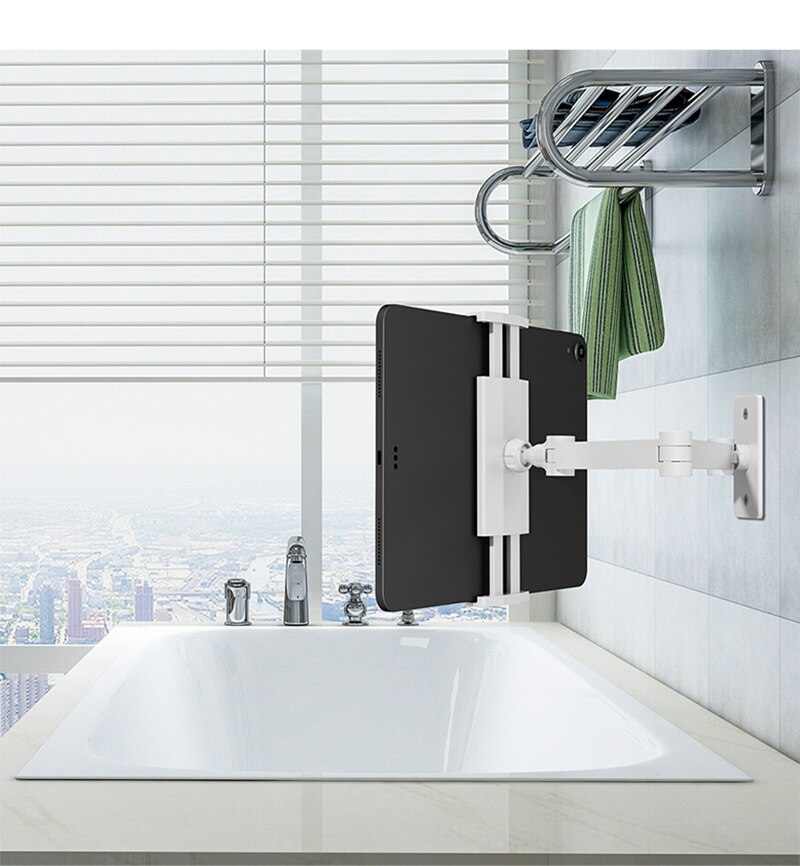 BW-1 Aluminium Keuken Tablet Wall Mount Arm Opvouwbaar Verstelbare 5-13 Inch Tablet Mobiele Telefoon Houder Voor Ipad Pro 12.9