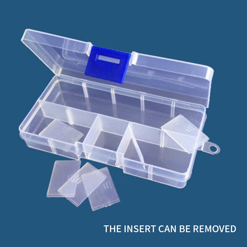 10 Slots Cells Colorful Portable Jewelry Tool Storage Box Container Ring Electronic Parts Screw Beads Organizer Plastic Case
