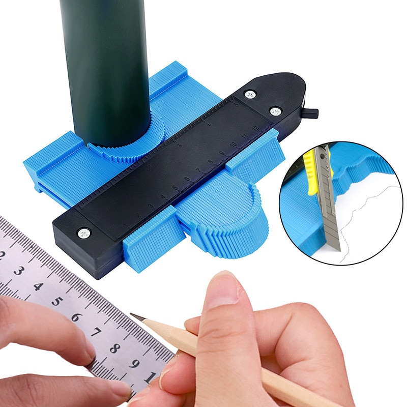 5 tommer måling kontur duplikering måler tømrer værktøj kontur måler vinkel meter lineal skabeloner til træ kontur måling