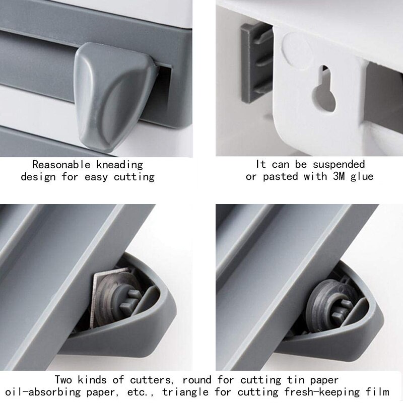 Roll Paper Storage Hardware Wall-Mount Towel Holder Kitchen Organizer Preservative Film Dispenser Sauce Bottle Storage Rack