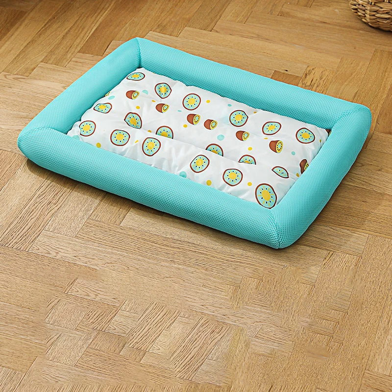 Cojín refrescante de verano para cama de Gato, almohadilla de hielo para perro, estera cuadrada para dormir para cachorros, perros, gatos, perrera para mascotas, , frío: S / Color de rosa