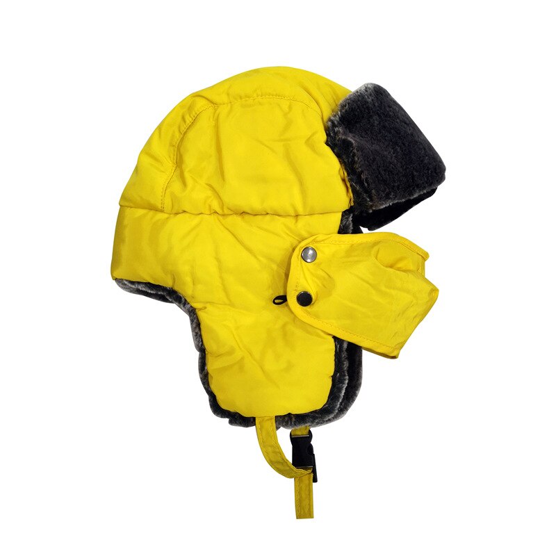 Gorro de aviador de invierno para niños, gorro familiar para niñas, gorro ruso con orejeras para nieve, pasamontañas cálido, gorro de nieve para niños, gorro de niño para exteriores, Soviets: Amarillo