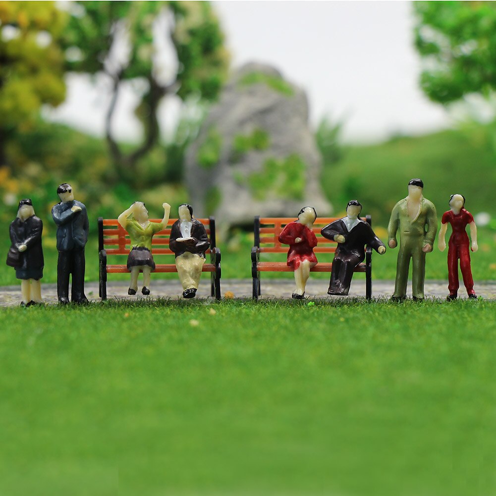 24pcs/48pcs/72pcs HO scale 1:87 Seated Standing People Figures Passenger Model Train Layout P8717