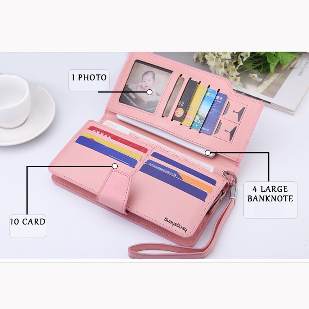 Women's Wallet Folds Casual Pure Color Large-capacity Clutch Soft Multi Wallet For Credit Cards Women #G2