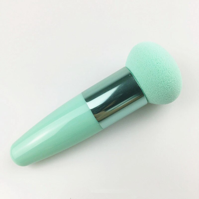 Portable Candy Color Handed Beauty Sponges Foundation Sponge Handle Makeup Puff Cosmetic Sponge Face Make Up Powder Puff Tool: Mushroom Green