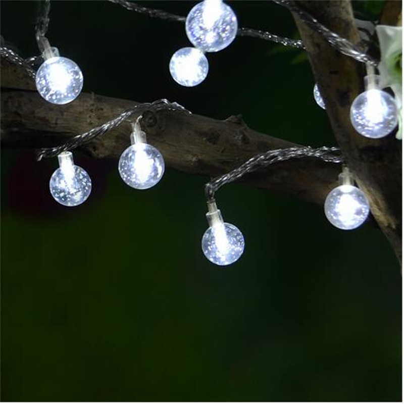 4M 20 LED Crystal Balls String Lights Wedding Christmas Outdoor Garland Home Decoration Night lamp Fairy Lights