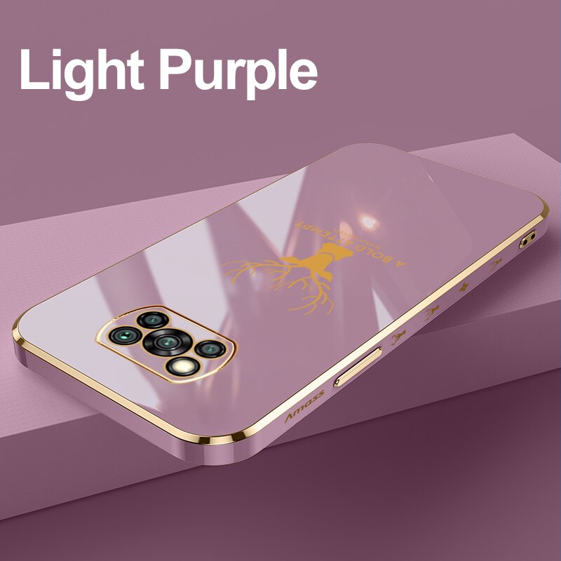 Luxe Plating Telefoon Geval Voor Xiaomi Poco X3 Pro Nfc Zachte Siliconen Shockproof Protector Cover Pocco X3Pro X3Nfc X 3 3x Pro Funda: For Poco X3 Nfc / Purple 3