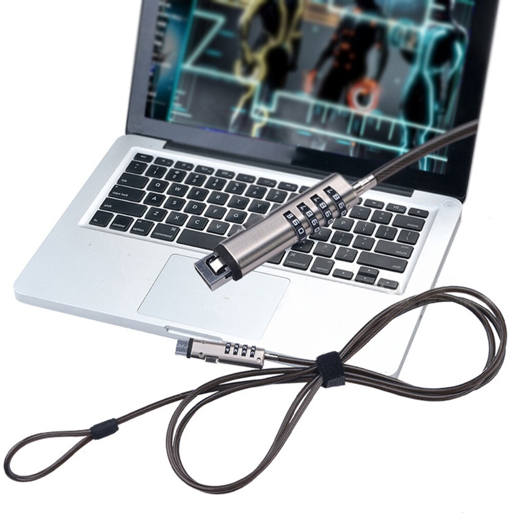 USB Port Cable Protective Laptop Lock Notebook Anti Theft Universal Keyless Steel Security 4 Digit Password Office Combination
