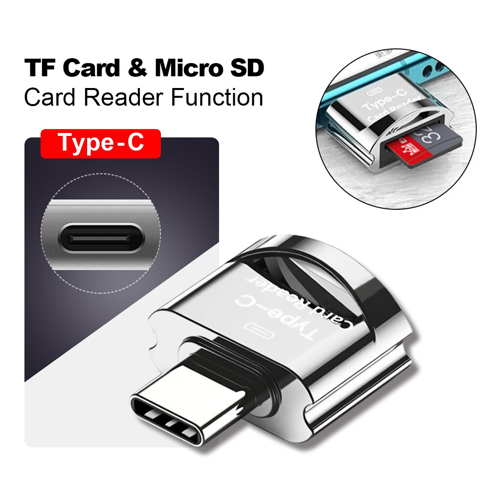 Micro Sd Kaartlezer Metalen Otg Adapter Usb Type C Tf Card Adapter Usb C Type Adapter Microsd Kaartlezer micro Sd Reader