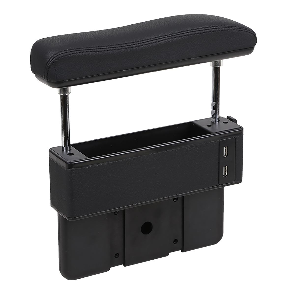 Universal Car Armrest Box Elbow Support Adjustable Center Console Handrest Rail Auto Seat Gap Organizer Arm Rest Box: Black