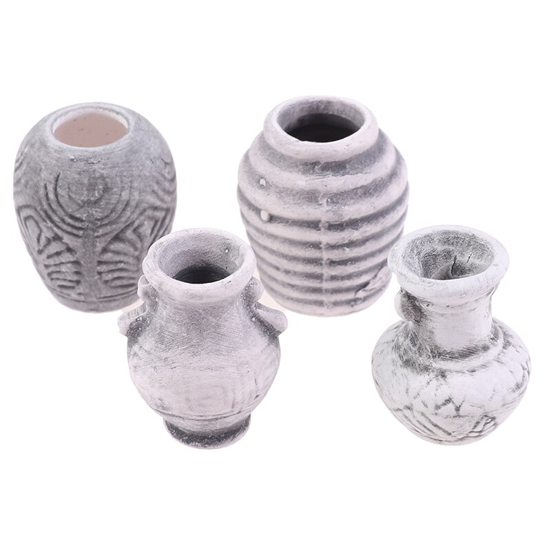 4pcs Beautiful Dollhouse Decor For Child Kids Miniature Toys 4pcs/Set Mini Retro Exquisite Ceramic Porcelain Vase~