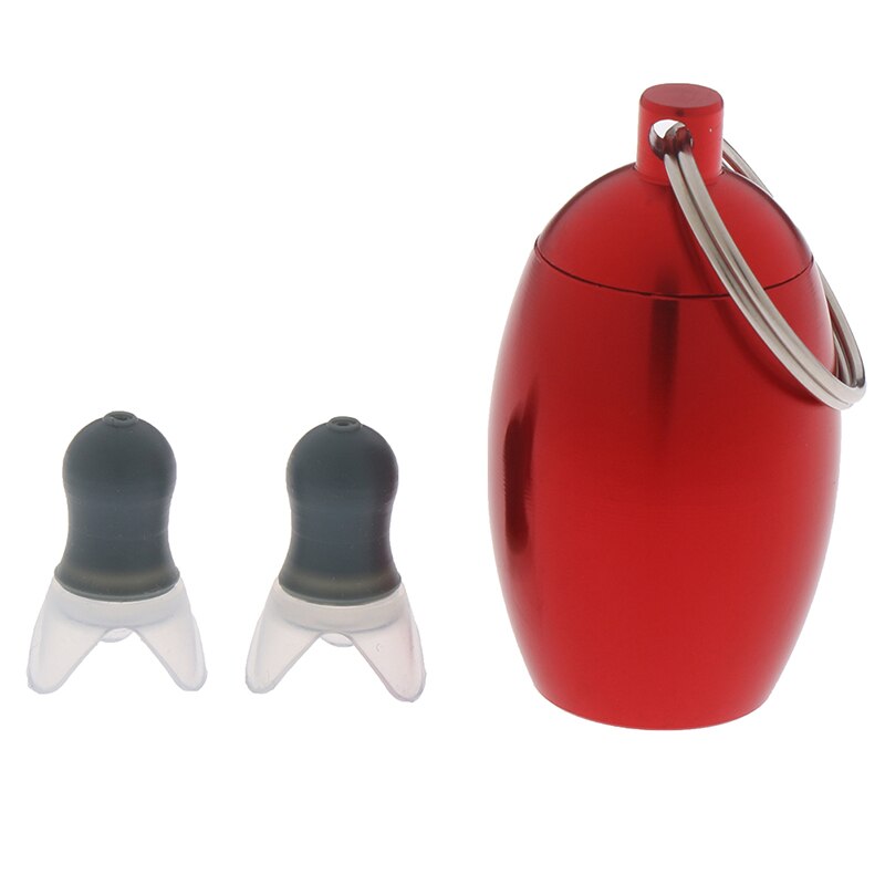 1 par støjbeskyttende ørebeskyttere støjreducerende ørepropper vandtætte bløde silikone ørepropper til sovende svømning: Grå rød