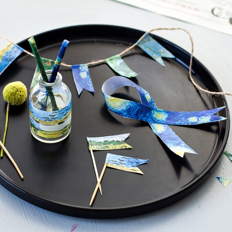 1Pcs Van Goah Schilderen Washi Tape 15Mm Starry Night Zelfklevende Decoratieve Masking Tapes Voor Journal School Office Stickers h6186