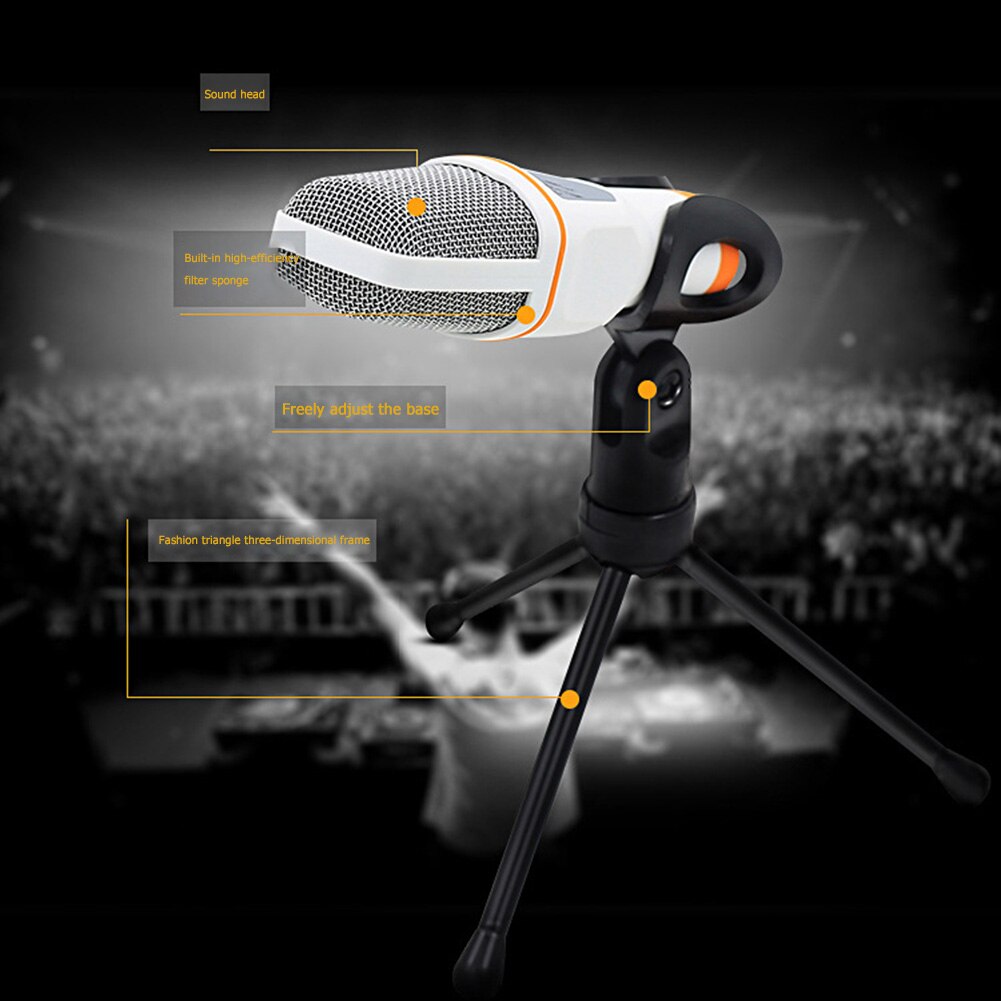 3.5mm Condenser Microphone Office Work Conference Teaching SF-666 Tripod Kit School for Chatting Gaming Recording Live
