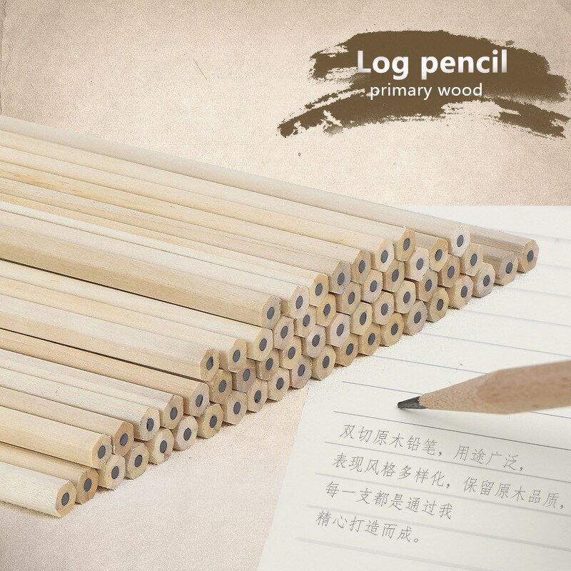 100pcs/ lot Eco-friendly Natural Wood Pencil HB Black Hexagonal Non-toxic Standard Pencil Cute Stationery Office School Supplies
