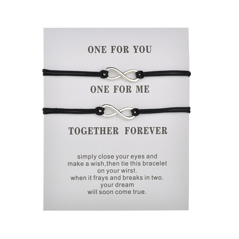 2 Stks/set Samen Forever Love Infinity Armband Voor Liefhebbers Rode Draad Paar Armbanden Vrouwen Mannen Wish Sieraden