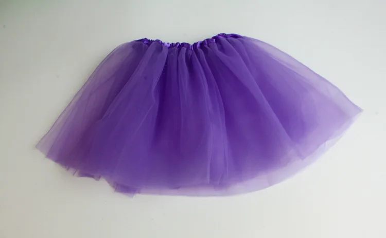 Jupe tutu élastique pour filles, vêtements de danse de Ballet, Mini jupe pour fête d'anniversaire, danse, 3 couches en Tulle pour enfants de 2 à 8 ans: Violet