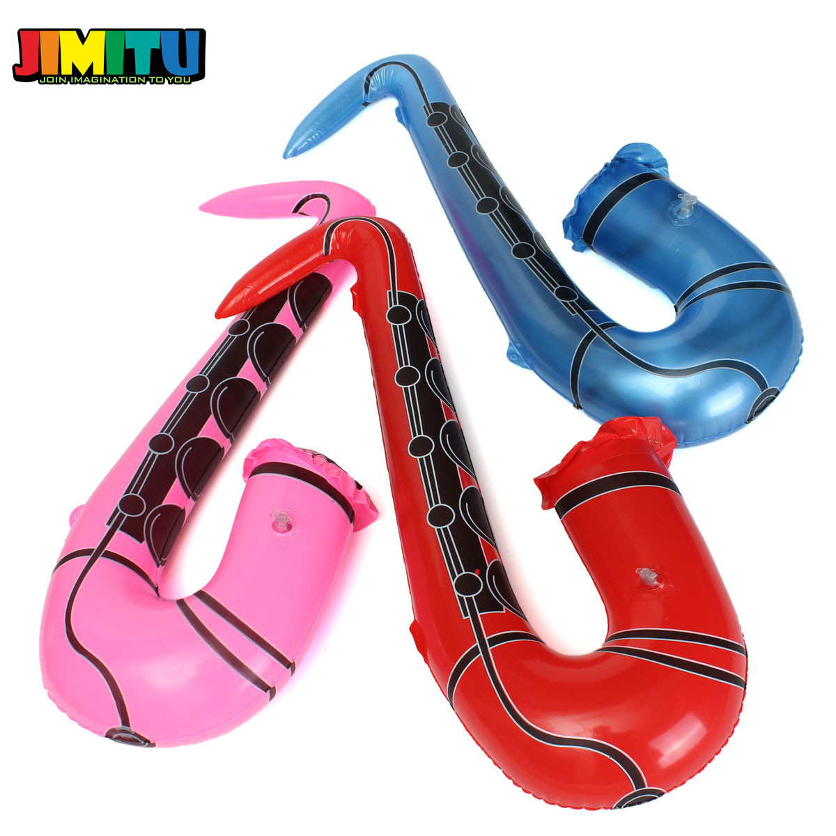 JIMITU Lustige Zufällige Farbe Aufblasbare Rolle Saxophon Gitarre Spielzeug Phantasie Blow Up Kinder Partei Aufblasbare Rock Band Spielzeug