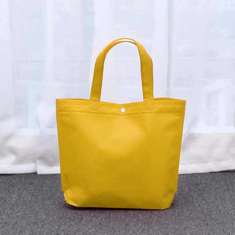 Heißer 36*45cm Faltbare Vlies Stoff Einkaufstasche Reusable Tote Beutel Frauen Reisen Lagerung Handtasche Schulter tasche mit Taste