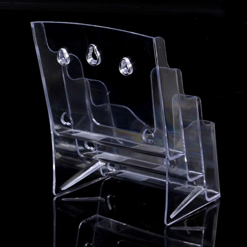 3 Layers A5 Plastic Brochure Phamplet Literature Display Holder Stand to Insert Leaflet Can be Wall Mount or on Desktop 2pcs