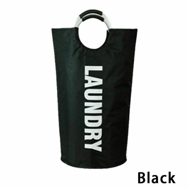 The Handle Cloth Storage Bucket Folding Home Storage Basket Dirty Clothes Basket Sorter Laundry Basket Large: Black