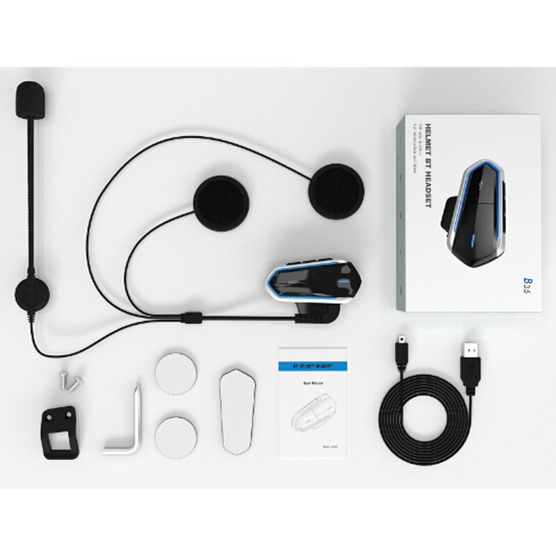 Hörlurar trådlösa bluetooth-headset motorcykelhjälm ridning handsfree fm-radio stereo enkel manövrering  mp3 interphone långstativ