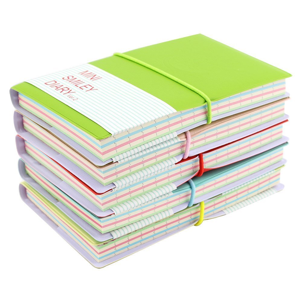 XRHYY Travel Diary Diary Pocket Memo Candy Notebook PU Leather Smiley Face Mini Note Pads For Students Children Writing