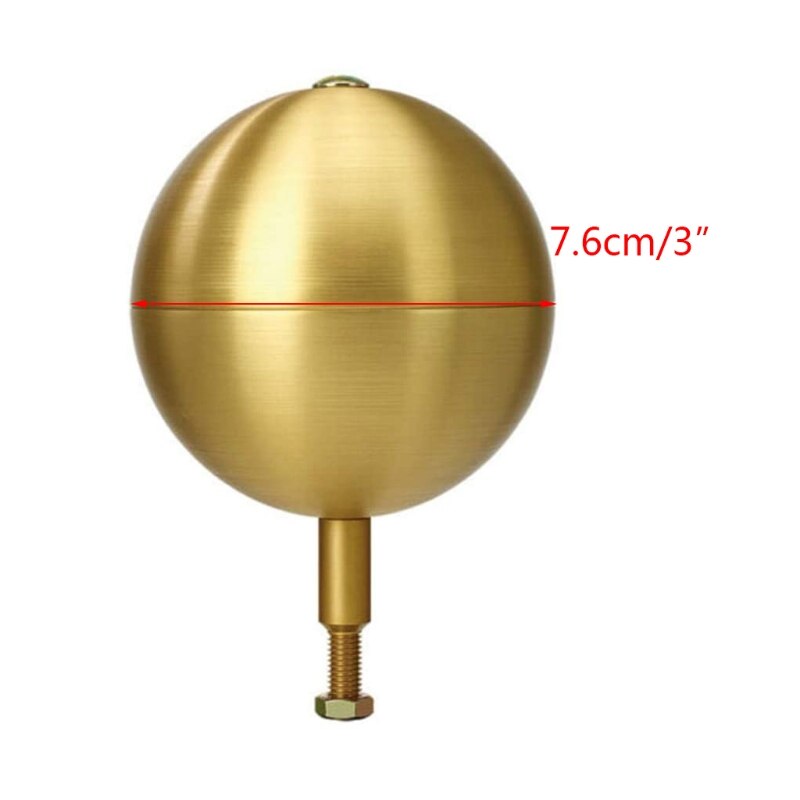 Kit de réparation de pièces de mât de drapeau rond doré, décoration de boule de drapeau, poulie à corde H3CC