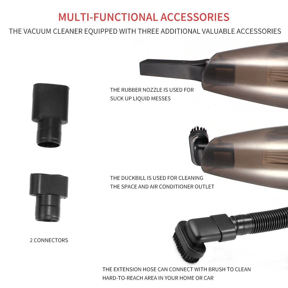 12V 120W Wireless Hand-Held Car Vacuum Handheld Car Vacuum Cleaner Portable Corded Wet Dry Vacuum Waterproof