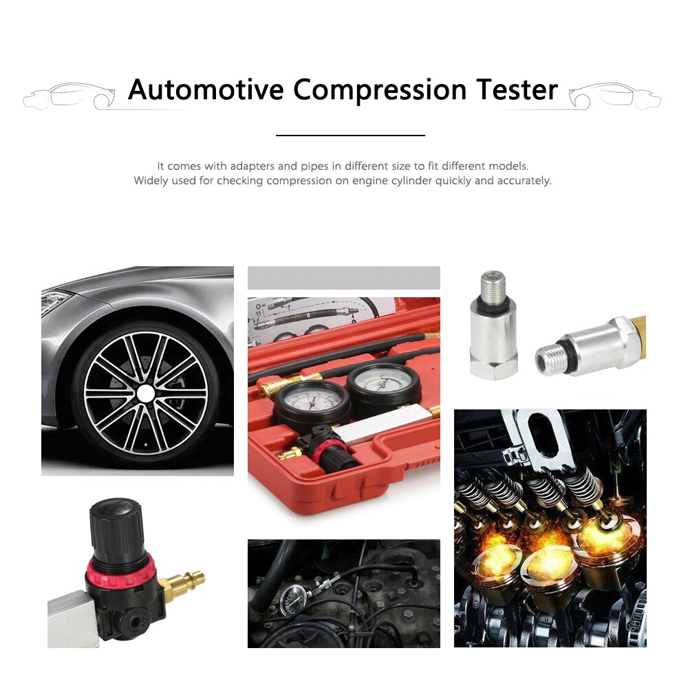 Auto Zylinder Leck Tester Kompression Leckage Detektor Bausatz einstellen Benzin Motor- Messer Werkzeug Bausatz Doppel Messgerät System mit fallen