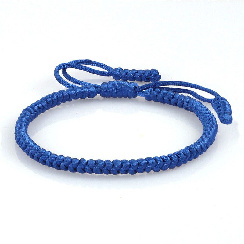 Blue Rope Knots Bracelet Women Lucky Handmade Braided Tibetan Buddhist Adjustable Bracelets Bangles For Men Jewelry: blue