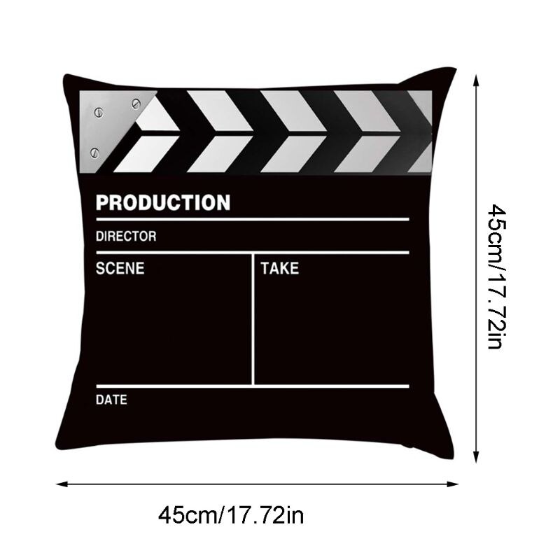 4 Pcs/Set Cinema Popcorn Pillow Case 45x45cm Movies Playing Board Cushion Cover F3ME