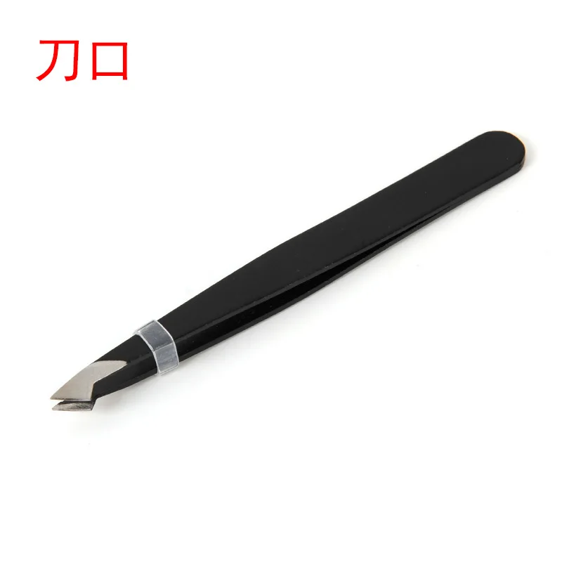 Pinzette per trucco ciglia per sopracciglia con punta piatta inclinata in acciaio inossidabile Strumenti di bellezza Pinzette per sopracciglia Pinzette per rimozione peli del viso Pinzette: verde