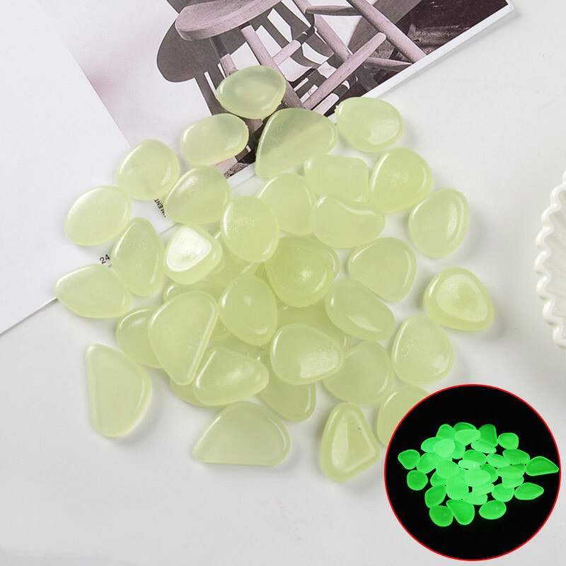 100Pcs Glow in the Dark Garden Pebbles Glow Stones Rocks Luminous stones for Walkways Aquariums Fish Tank Garden Yard Decoration: primary color
