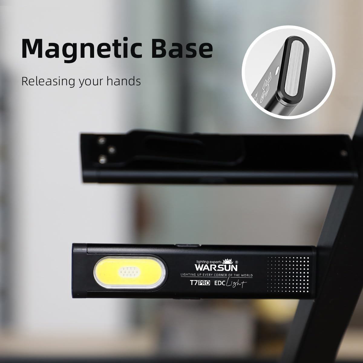 Warsun llavero LED linterna USB-C recargable 600Lm Mini linterna portátil linterna de bolsillo luz de trabajo de inundación con imán