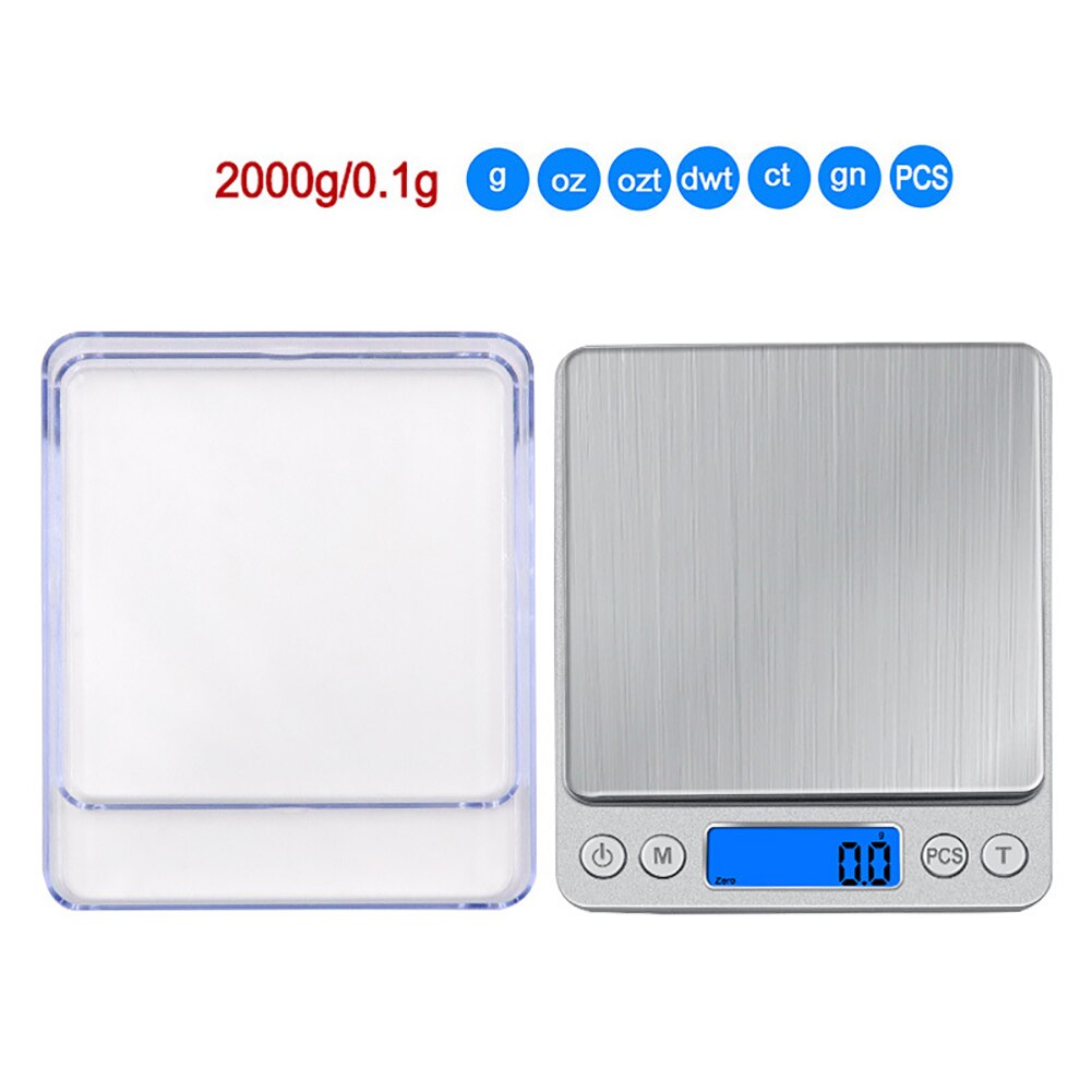 Kitchen Scale Precise LCD Digital Electronic Scale Pocket Mini Diet Gram Scale Cooking Weight Scales 0.1/0.01g: A2