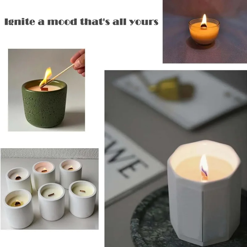 Mechas de velas de madera, vela plana, soporte de hierro de madera, núcleos de velas con soporte de Base para manualidades hechas a mano