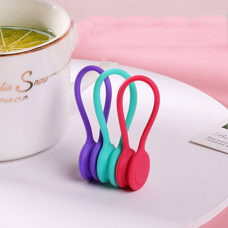3Pcs Cute Magnet Headphone Clip Kawaii Wire Data Cable Protector Holder Winder Organizer Office Desk Korean Accessory Kit Set: D-3pcs