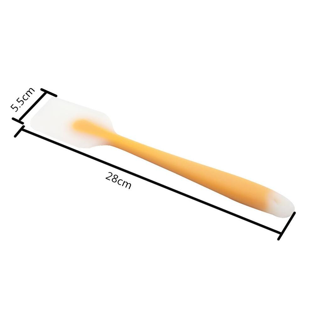 Kitchen Baking Tool Silicone bread and Confectionery Spatulas For Cream Mixer Butter Cake Pastry Scraper: Large(Orange)