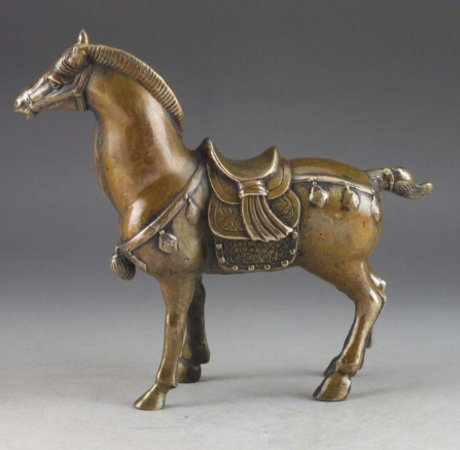 China's zeldzame koperen oude handleiding hamer de standbeeld van paard bronzen factory outlets